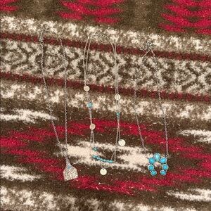 Elegant Silver and Turquoise Necklace Set